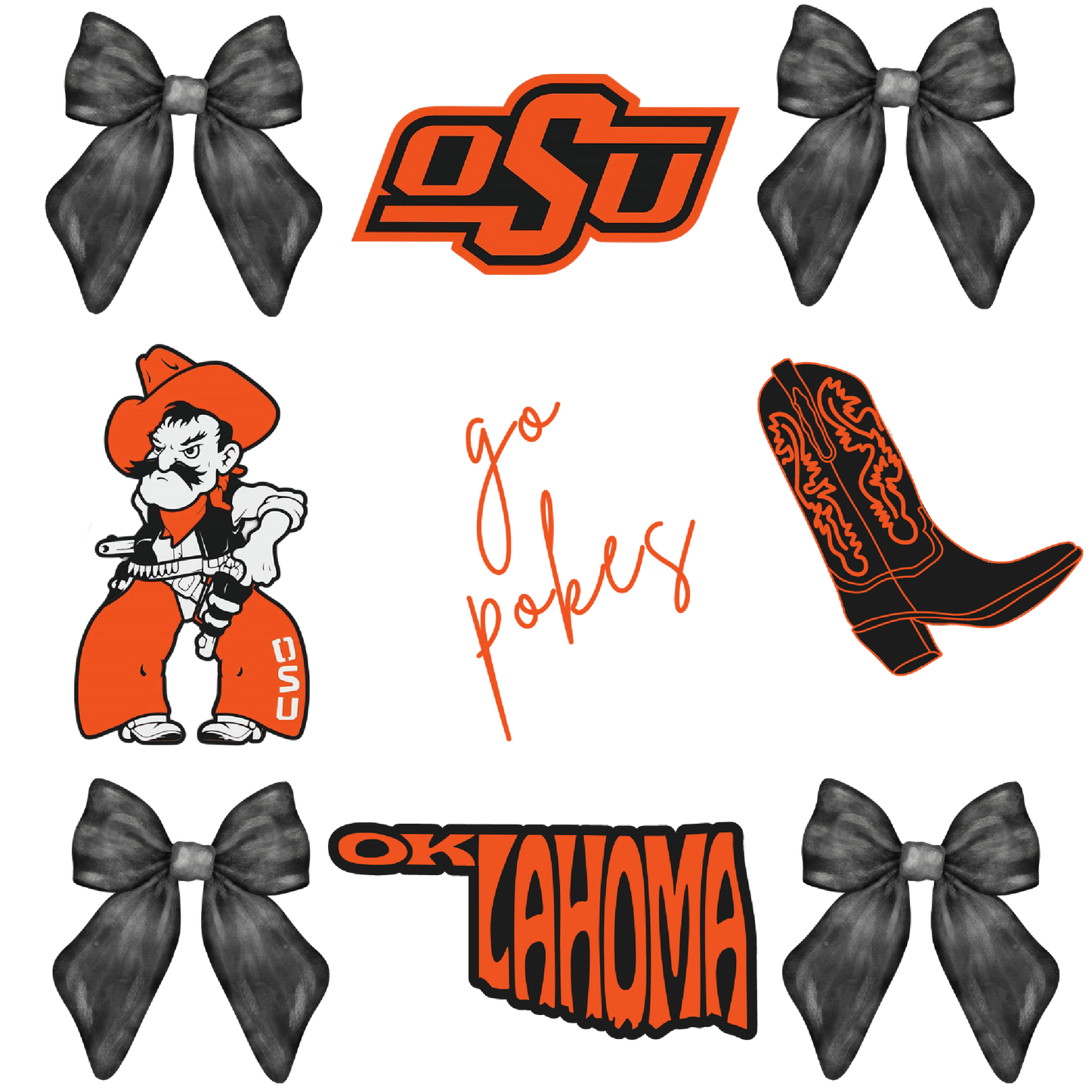M2B Designs - Oklahoma State Coquette DTF: Pocket (3.5 inch)