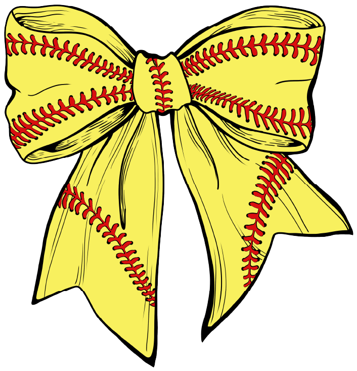 M2B Designs - Softball Bow Coquette DTF Transfer: Pocket (3.5 inch)