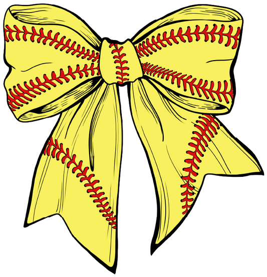 M2B Designs - Softball Bow Coquette DTF Transfer: Pocket (3.5 inch)