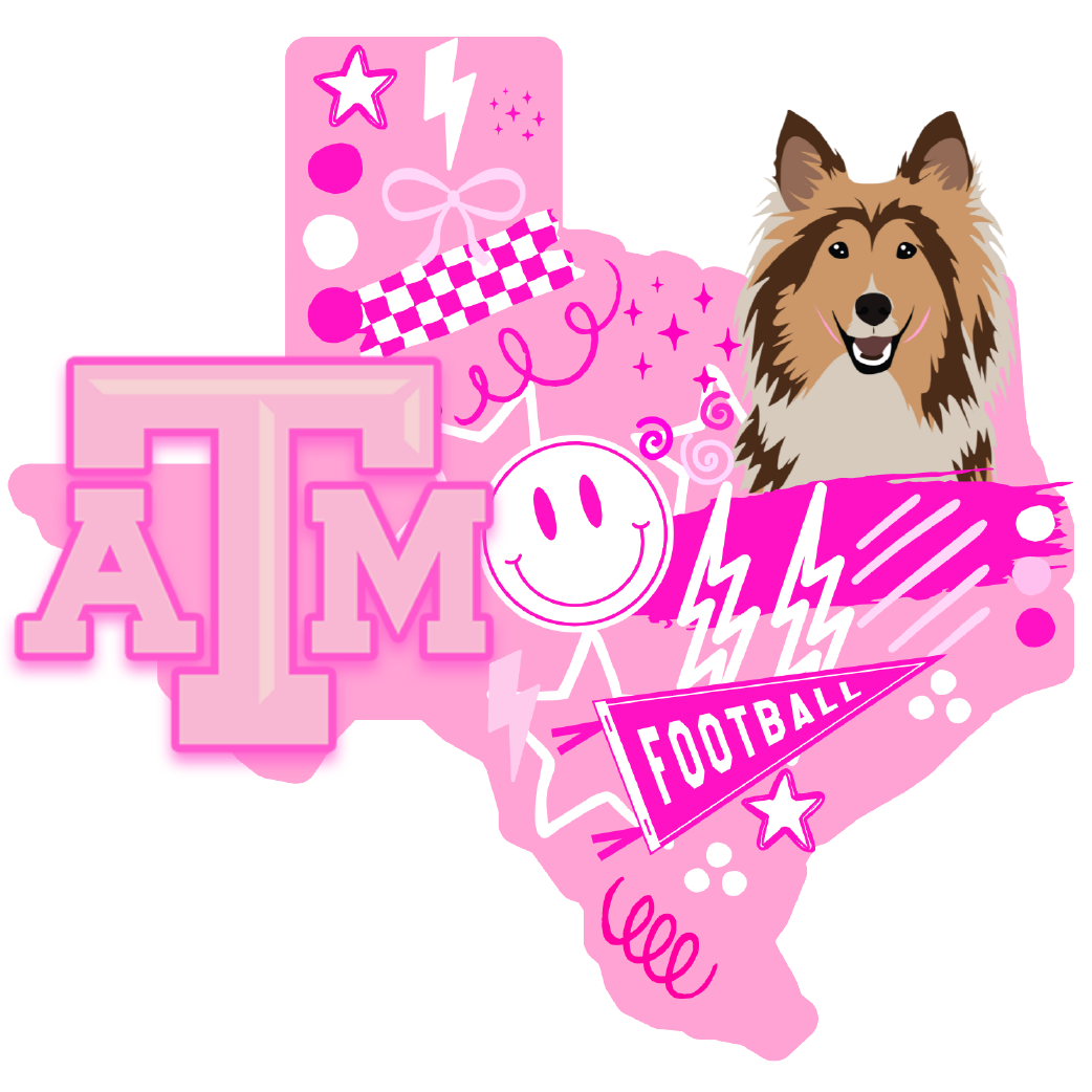 M2B Designs - Texas A&M Pink DTF Transfer: Pocket (3.5 inch)