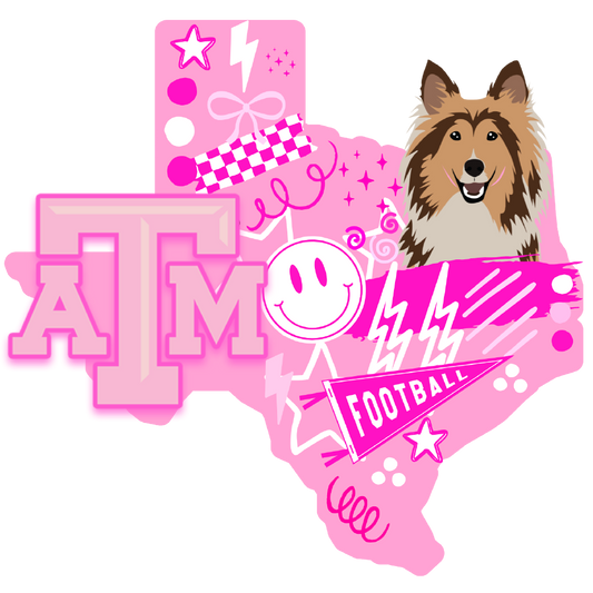M2B Designs - Texas A&M Pink DTF Transfer: Pocket (3.5 inch)