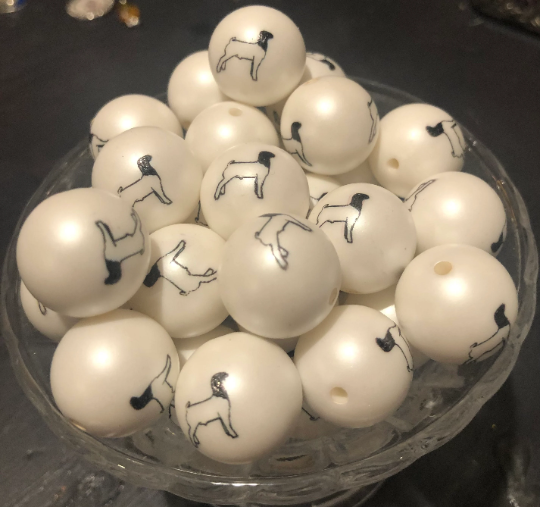 Custom Stock show 20MM Printed Beads - 10 qty
