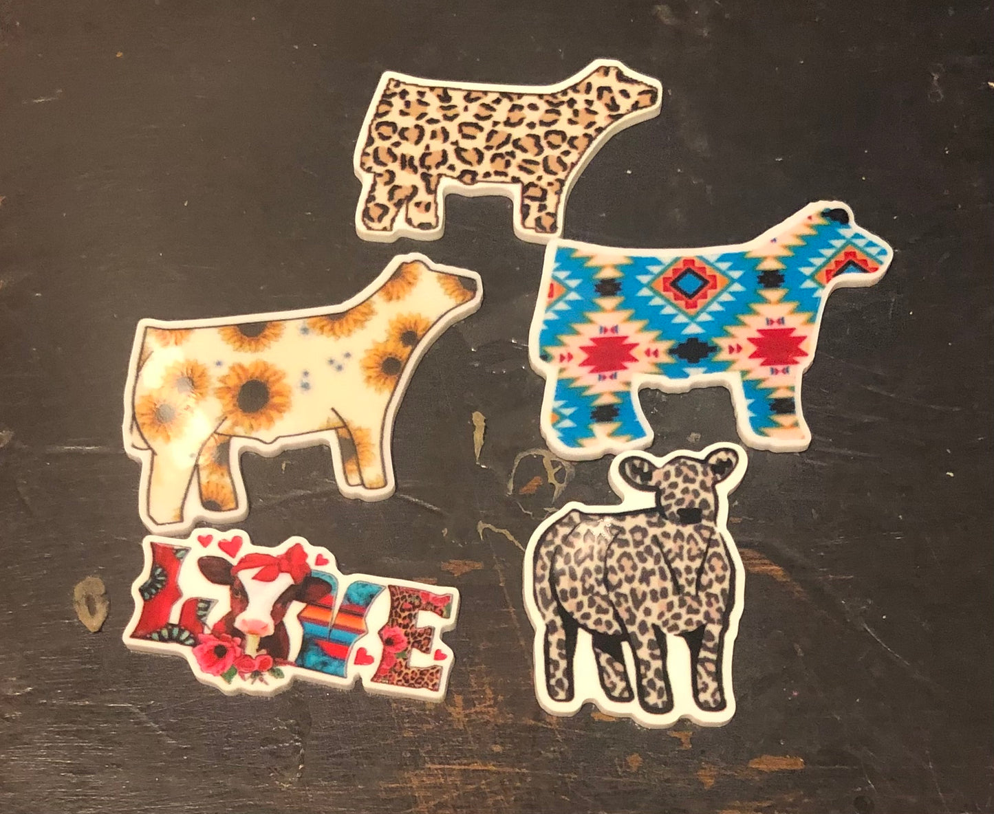 Custom Planar Resins Pig, Steer, Heifer, Sheep, Goat, Going Showing Planar Resin Flatbacks for Bow Centers, Little Diva Necklaces