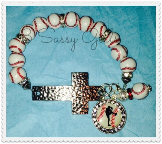 Baseball Cross Bracelet