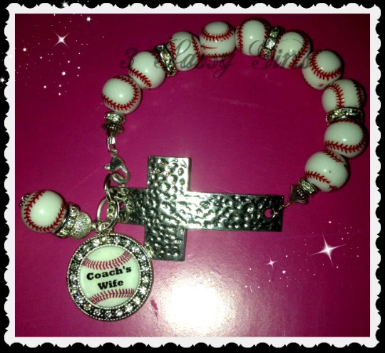 Baseball Cross Bracelet