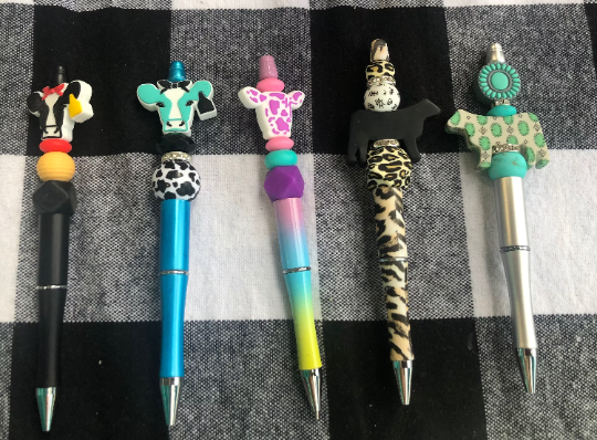 Custom Silicone Beaded Ink Pens | Custom Beaded Pen | Western Beaded Ink Pens | Stock show Beaded Pen