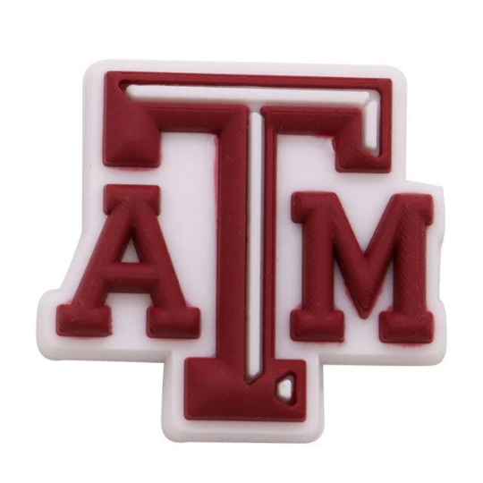 Texas A&M Maroon/White Fun 1" Shoe Charm