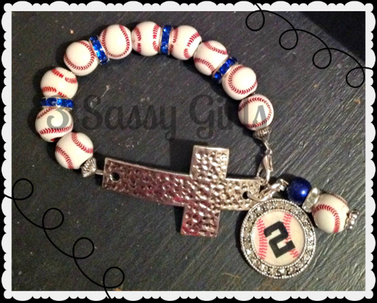 Baseball Cross Bracelet
