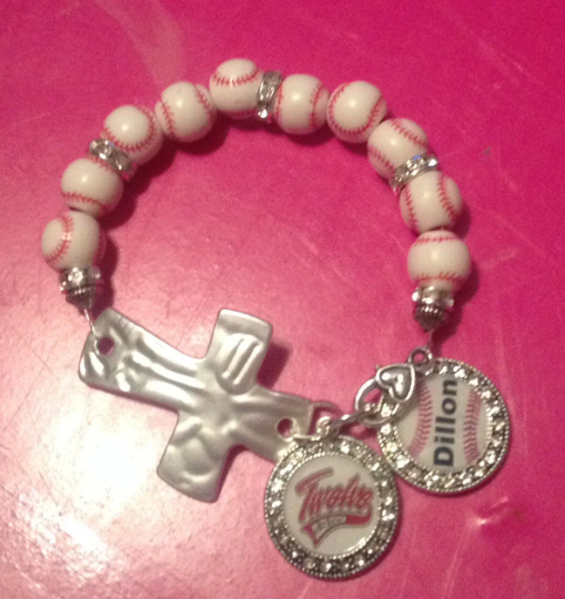 Baseball Cross Bracelet