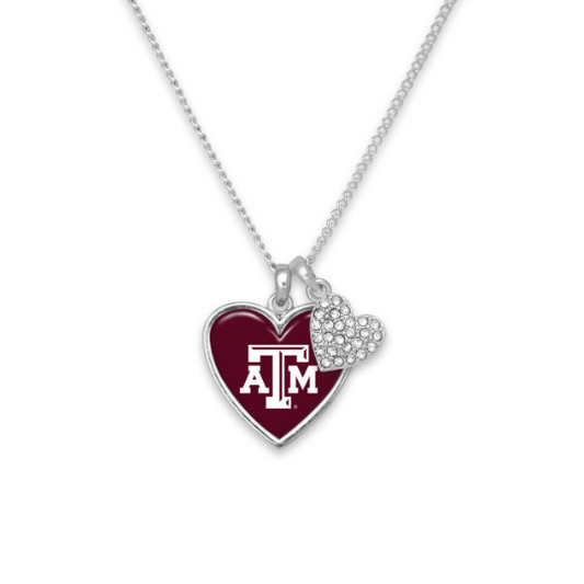 Collegiate Licensed Texas A&M Heart Earrings, Bracelet or Necklace