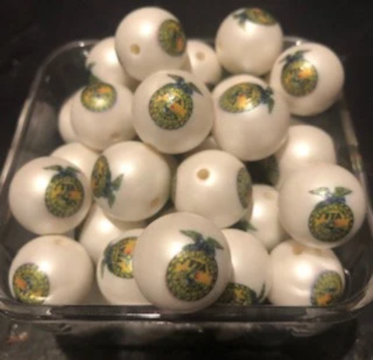 Custom Stock show 20MM Printed Beads - 10 qty