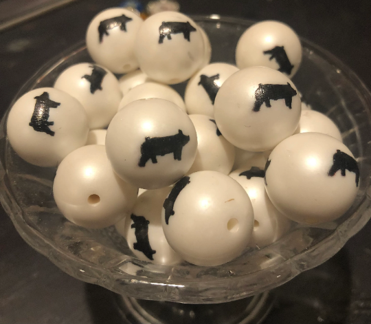 Custom Stock show 20MM Printed Beads - 10 qty