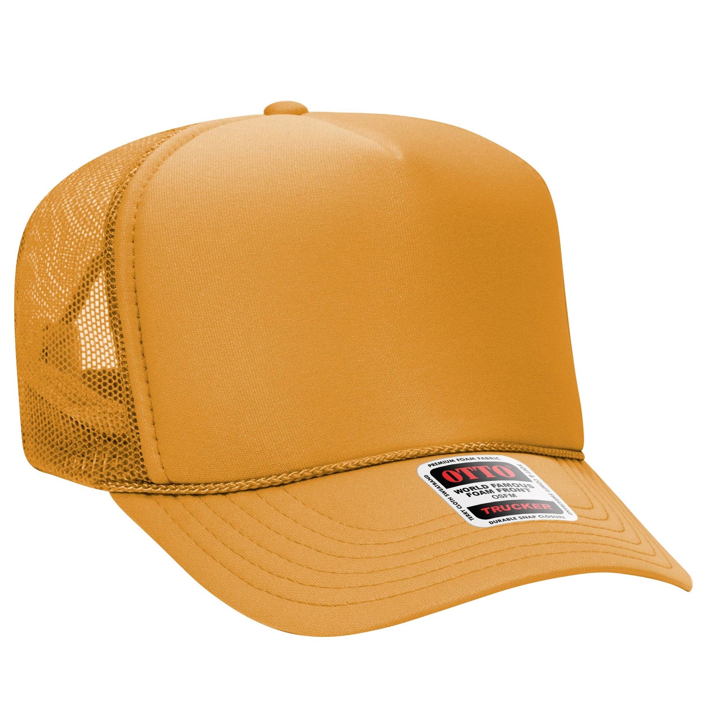 The Park Wholesale - Otto 5-Panel High Crown Foam Trucker Hats, Mesh Back Cap - 39-165: Red