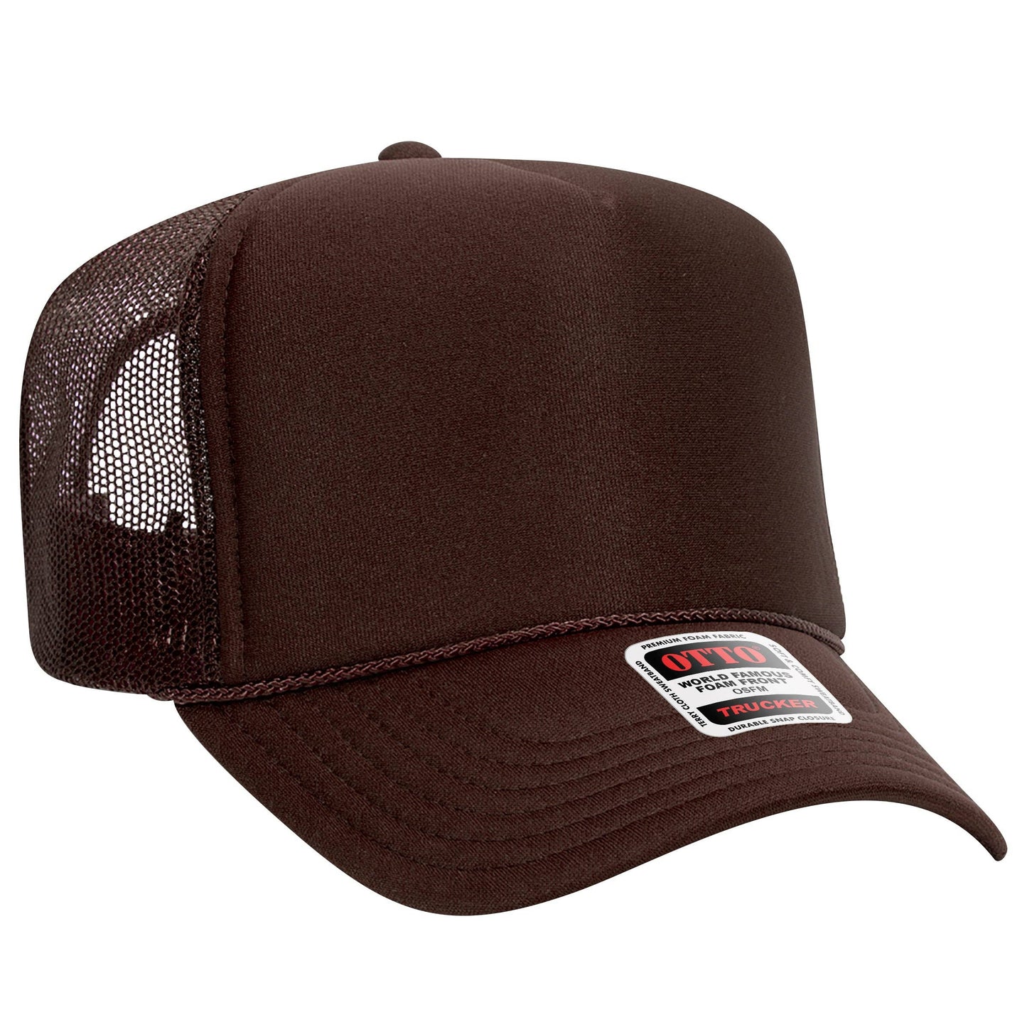 The Park Wholesale - Otto 5-Panel High Crown Foam Trucker Hats, Mesh Back Cap - 39-165: Red