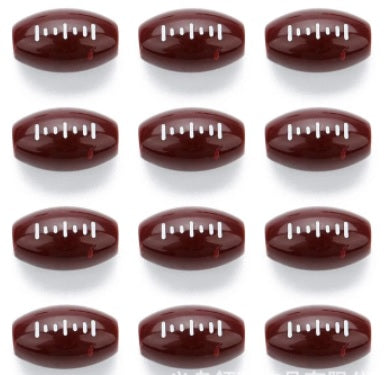 12MM Acrylic Football Beads - QTY 10, 25, 50, 100, or 144