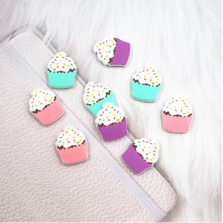Pink or Purple Cupcake Chunky Beads 30mm for Pens, Lanyards, Wristlets, keychains, DIY - 1, 5, or 10