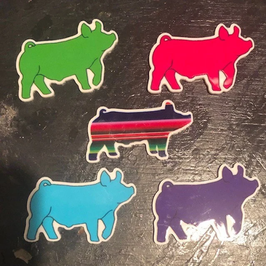 Custom Planar Resins Pig, Steer, Heifer, Sheep, Goat, Going Showing Planar Resin Flatbacks for Bow Centers, Little Diva Necklaces