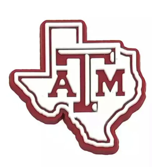 Texas A&M Maroon/White Fun 1" Shoe Charm