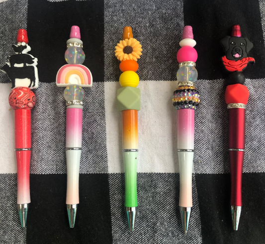 Custom Silicone Beaded Ink Pens | Custom Beaded Pen | Western Beaded Ink Pens | Stock show Beaded Pen