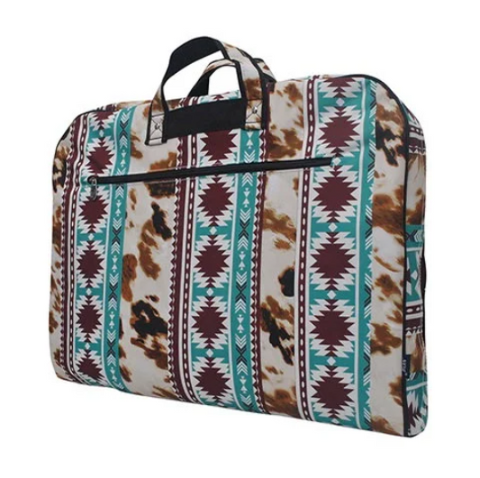 Highland Mesa Western Cow Aztec and Cow Print Stock show Animal Customizable/ Personalized Garment Bag